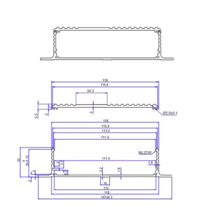 147*36mm-L aluminum chassis box metal project enclosure small clear electrical