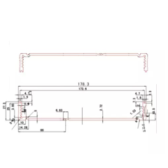 178*52mm-L aluminum project box enclosure casing electronic circuit board box