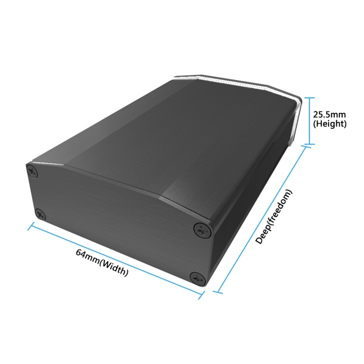 64*23.5mm-L aluminum battery project case outdoor enclosure box chassis