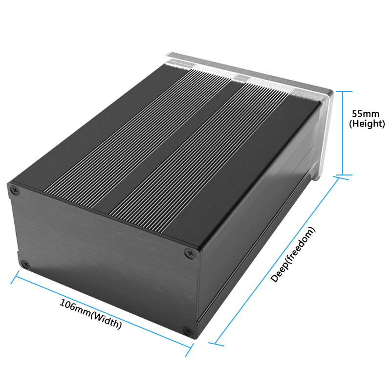 106*55mm-L brushed aluminum alloy case pcb instrument box metal electronic project