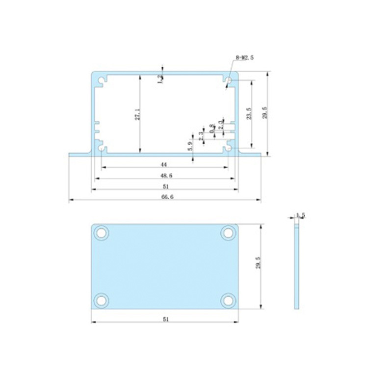 67*30mm-L aluminum extrusion enclosure case pcb enclosure design