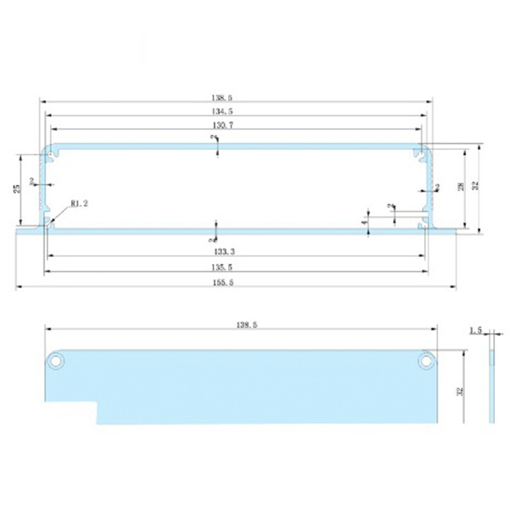 155*32-L aluminum extrusion profiles boxes and enclosures electronic project case
