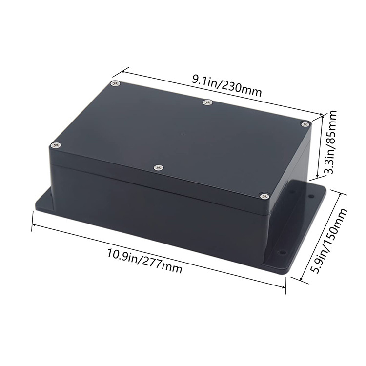 factory outlet IP65 waterproof enclosure ABS plastic box with flanges for PCB 230*150*85mm