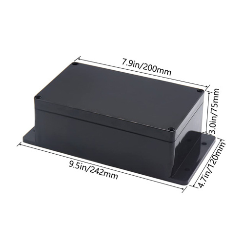 Waterproof plastic box with flanges for pcb and eletronics 200*120*75mm