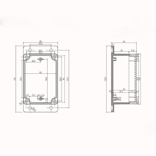 ABS Plastic Junction Box IP65 Waterproof Electronic Enclosure 100*68*50mm