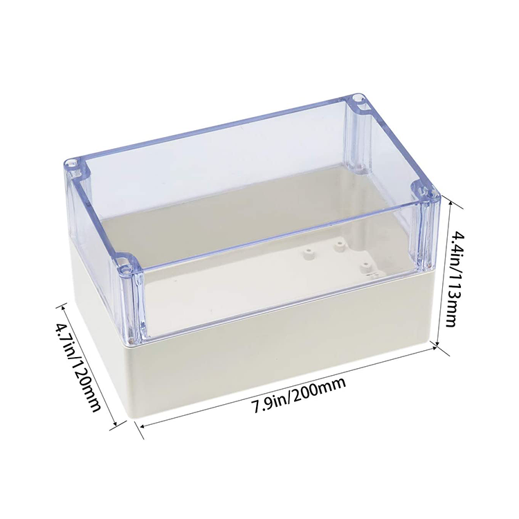 Clear Cover Plastic Enclosure Transparent electronics enclosure Junction box PCB electronic components box 200*120*113mm