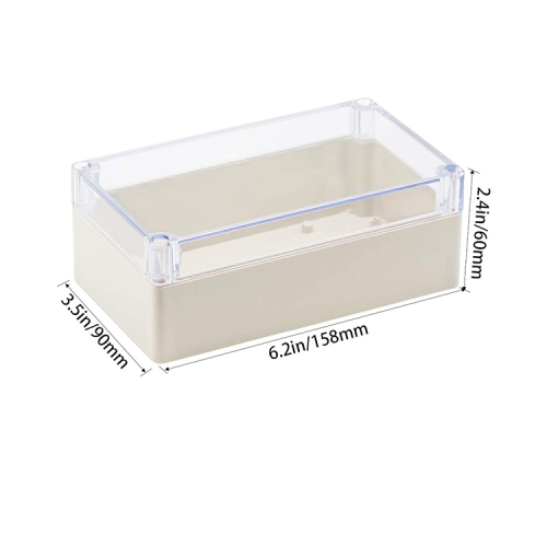 Clear Cover Plastic Enclosure Transparent electronics enclosure Junction box PCB electronic components box 158*90*60mm
