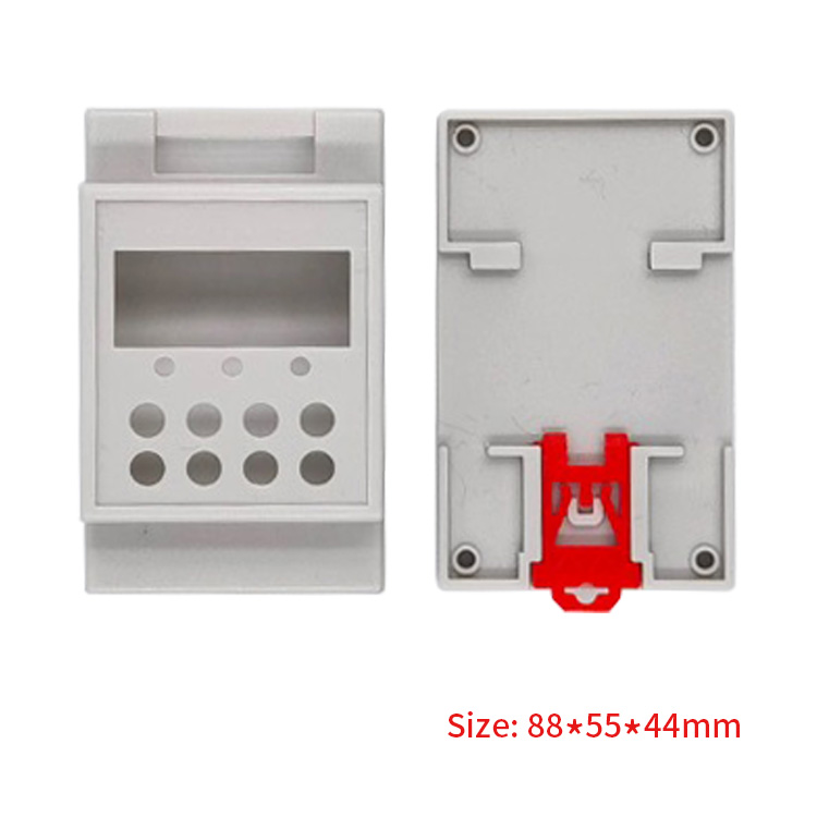 electronic plastic din rail enclosure pcb housing box size for PLC 88*55*44mm