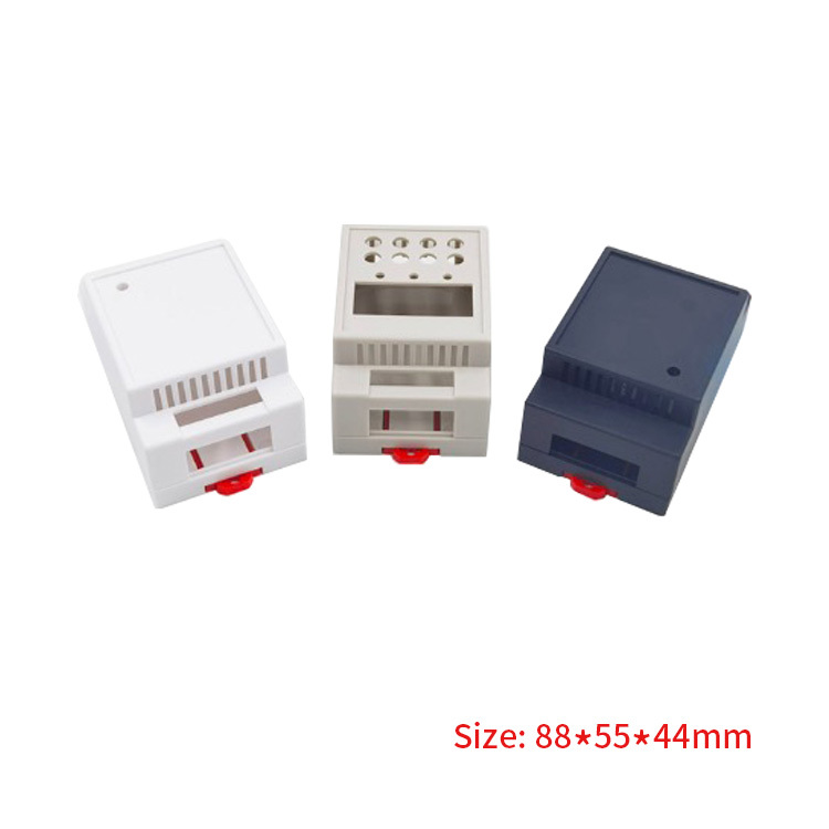 electronic plastic din rail enclosure pcb housing box size for PLC 88*55*44mm