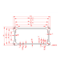 110*55mm-L high quality aluminum enclosure for PCB circuit board box supply