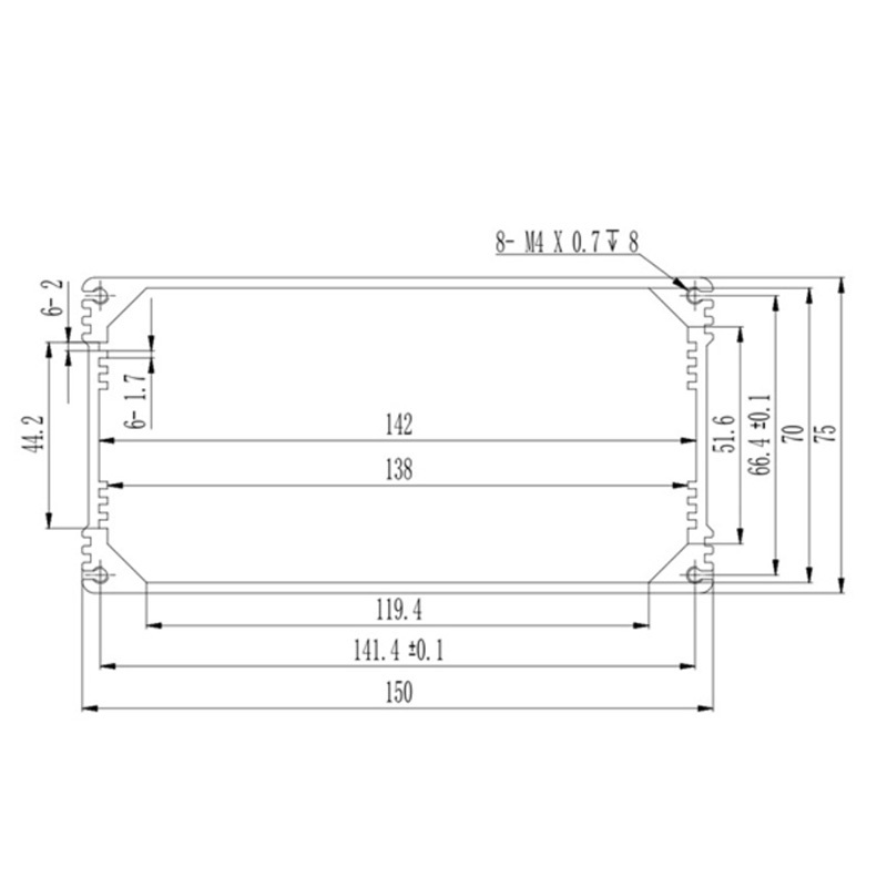 150*75mm-L Waterproof Electronics Instrument Enclosures aluminum case box