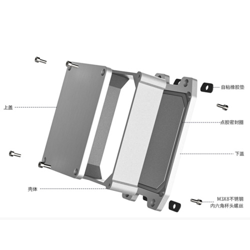 160*120mm-H Waterproof electronic case box extrusion aluminum enclosure for pcb