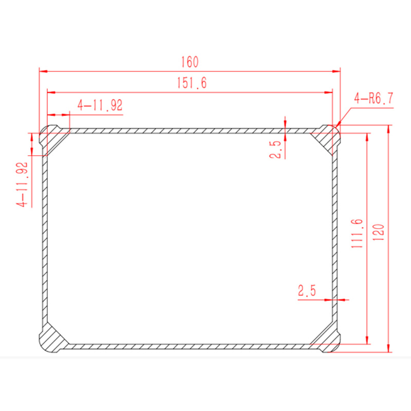 160*120mm-H Waterproof electronic case box extrusion aluminum enclosure for pcb