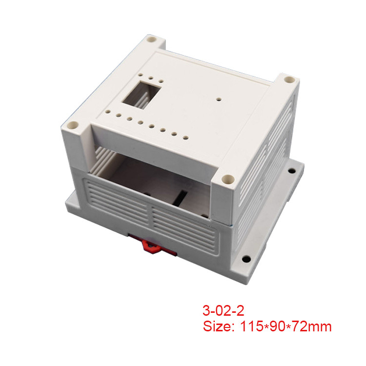 DIN rail mount case ABS Plastic enclosure for terminal blocks or modules, circuit breakers