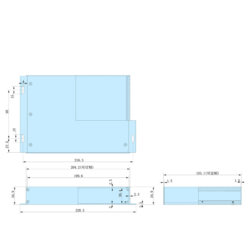 229*35-L aluminum server rack mount chassis