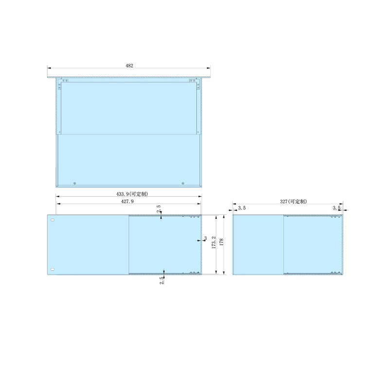 4U-250mm Rack Mount Chassis metal enclosure project box electronics instrument Industrial