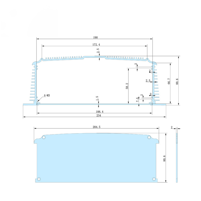 234*80.6-250mm electrical rack cabinet project box enclosure