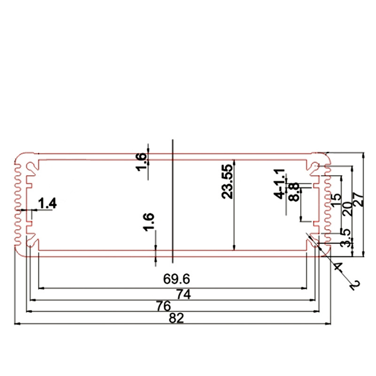 Anodizing Aluminum Alloy enclosure metal fabrication electronics enclosure housing box case instrument enclosure project box 82*27mm