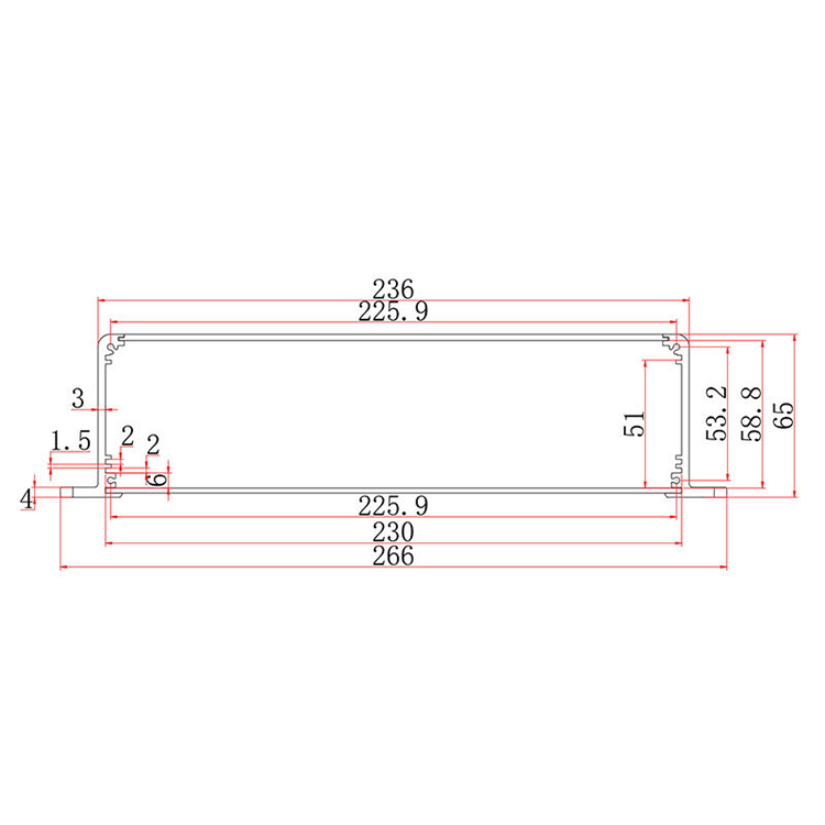 CNC Machining Anodized Aluminum Alloy enclosure metal fabrication electronics enclosure box case instrument enclosure 266*65mm