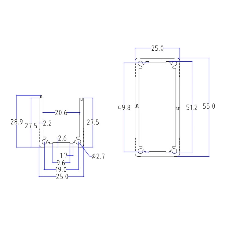 CNC Machining Anodized Aluminum Enclosure box metal electronics junction box enclosure industrial instrument enclosures 50*25mm-L