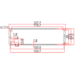 CNC Machining Stamping Parts Metal Aluminum enclosure Box battery Box For Electronic Device 128*37mm-L