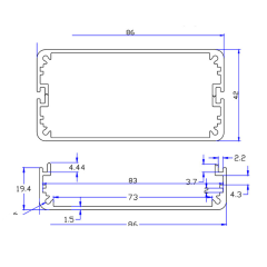 aluminum enclosure metal fabrication electronics enclosure housing box case instrument enclosure project box 86*42mm-L