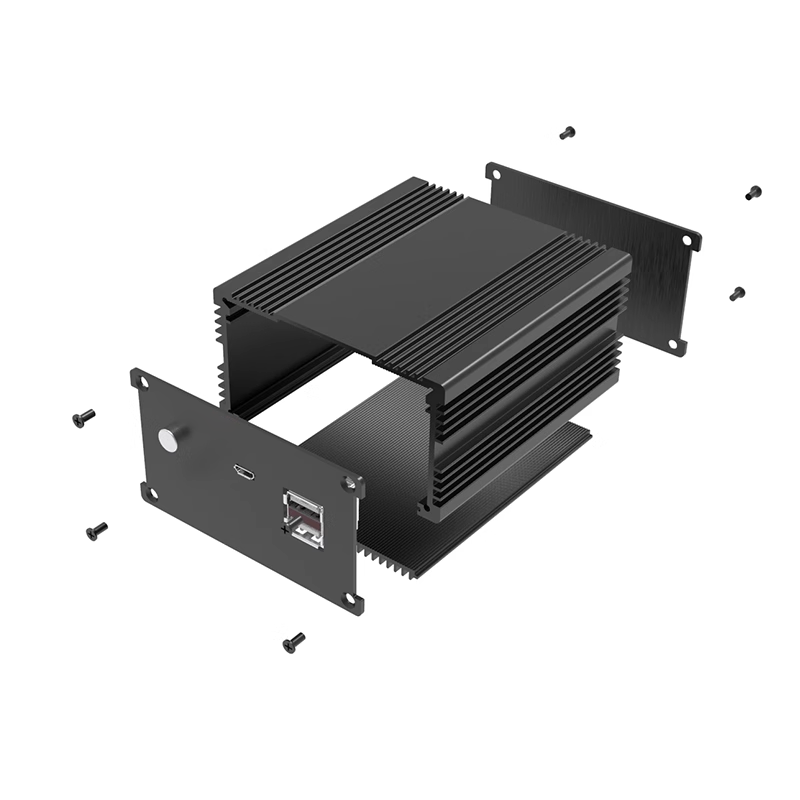 OEM Stamping anodized aluminum extrusion enclosure metal fabrication electronics enclosure junction box 90*50mm-L