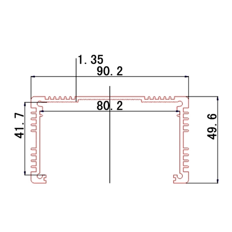 OEM Stamping anodized aluminum extrusion enclosure metal fabrication electronics enclosure junction box 90*50mm-L