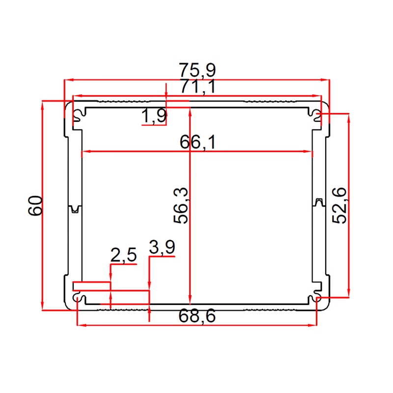 Aluminum Alloy Enclosure metal fabrication electronics instrument enclosure project box aluminum junction box 76*62mm-L