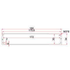 Anodizing Aluminum Enclosure Case Shell sheet metal fabrication electronic enclosure battery box 180*34mm-L