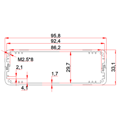 Custom Metal Fabrication Aluminum enclosure box electronic instrument enclosures box case PCB housing 96*33mm-L