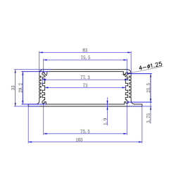 CNC machining aluminum enclosure sheet metal fabrication electronic instrument enclosure box housing 103*33mm-L
