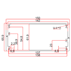 Anodizing Aluminum Metal Enclosure Case Shell Parts Fabrication electronic enclosure 150*66mm-L
