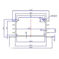 Extrusion extruded aluminum enclosure electronics enclosure box control box 138*57mm-L