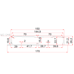 aluminum enclosure sheet metal fabrication shell case electronics enclosure housing box 170*26mm-L