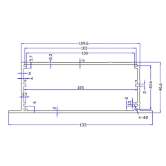 custom extruded aluminum enclosure box electronic enclosure case PCB housing battery box 133*46mm-L