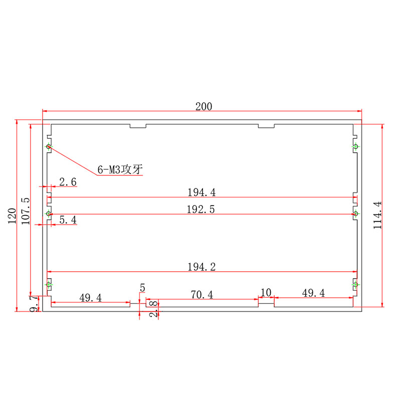 wall mounting aluminum enclosure metal box sheet metal fabrication aluminum case electronic power battery box housing 200*120mm-L