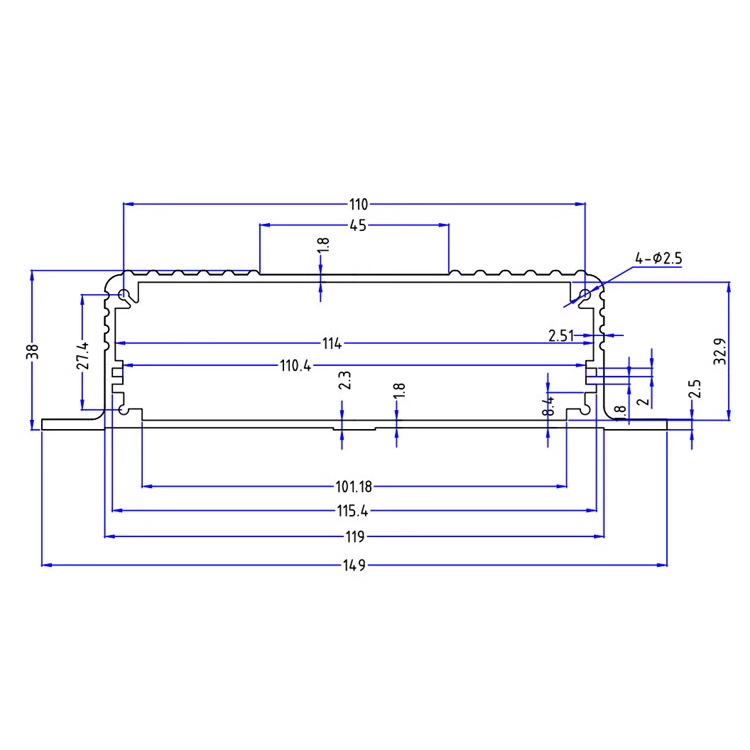 CNC machining aluminum enclosure sheet metal fabrication enclosure electronics box enclosure case 149*38mm-L