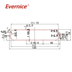 Customized prototype aluminum enclosure sheet metal fabrication electronics enclosure 120*26mm-L