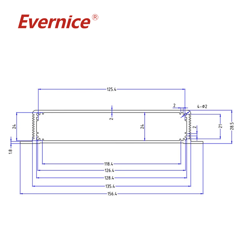 custom aluminum enclosure metal enclosure electrical enclosures electronic boxes din rail box 156*28mm-L