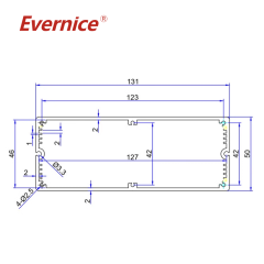 CNC Parts Machining aluminum enclosure sheet metal fabrication enclosure electronics box 131*50mm-L