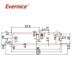 CNC machining customized prototype aluminum enclosure electronics enclosure junction box 127*25mm-L