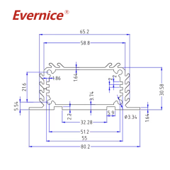 High Precision Stamping wall mount aluminum enclosure electronic enclosure battery box 80*30mm-L