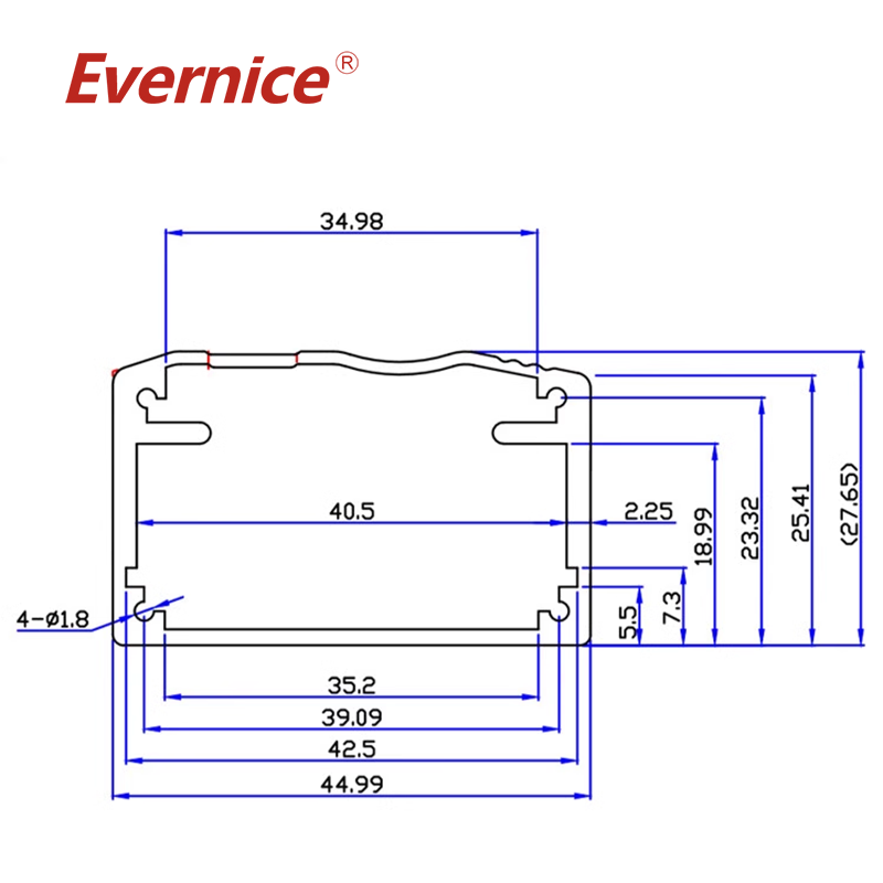 custom aluminum enclosure sheet metal fabrication prototype aluminum boxes electronic instrument enclosure 45*28mm-L