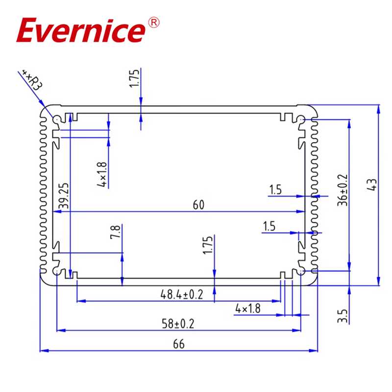 CNC Machining anodized aluminum enclosure box metal electronics instrument enclosures PCB enclosure