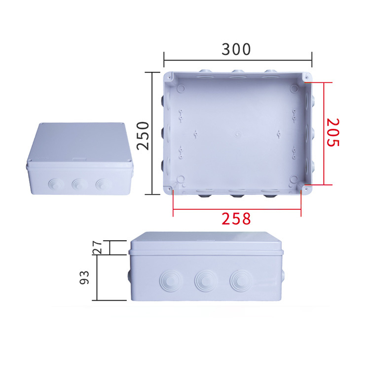 Waterproof ABS plastic enclosure electronic enclosure junction box electrical enclosure 30*250*120mm