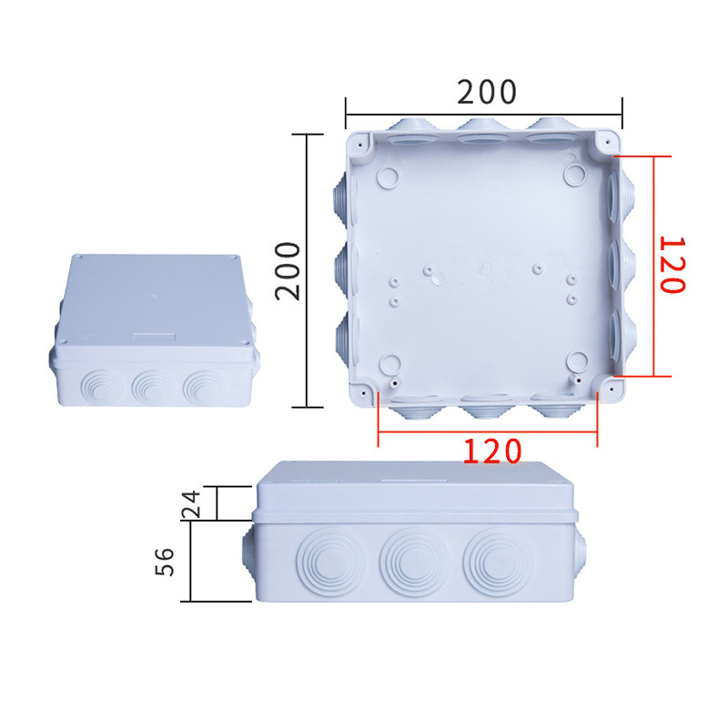 Waterproof ABS Plastic enclosure IP65 Junction Box Universal electronics enclosure electrical enclosure 200*200*80mm