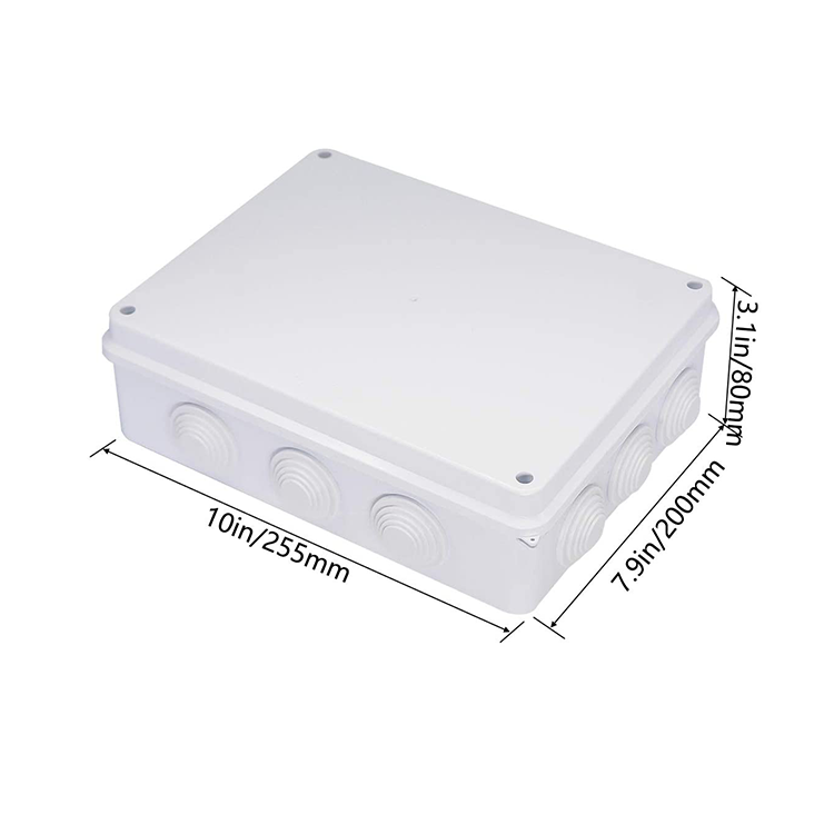Waterproof ABS Plastic IP65 Junction Box Universal electronics enclosure electrical enclosure 255*200*80mm