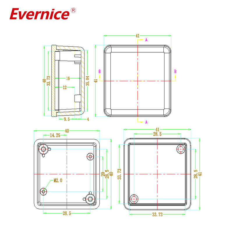 40*40*20mm Plastic Electrical Instrument Enclosure Electronics Enclosure Junction Box