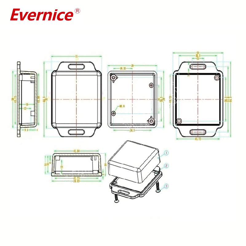 50*50*20mm Wall Mount Small ABS Plastic enclosure Junction Box Electronic Enclosure PCB casing housing